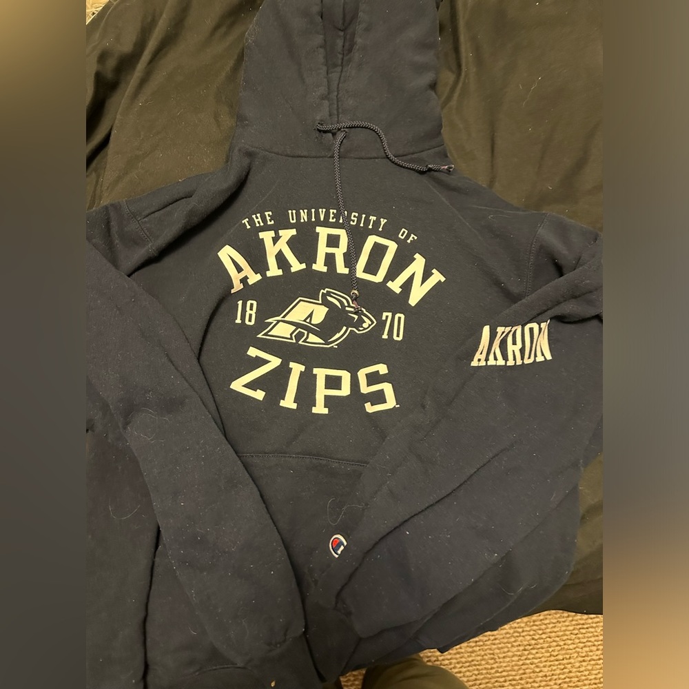 Champion Navy Akron Zips Hoodie